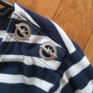 Nautica Navy and White Striped Shirt